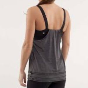 Lululemon Run:Back On Track Shelf Bra Tank Black Heathered Black Size 6